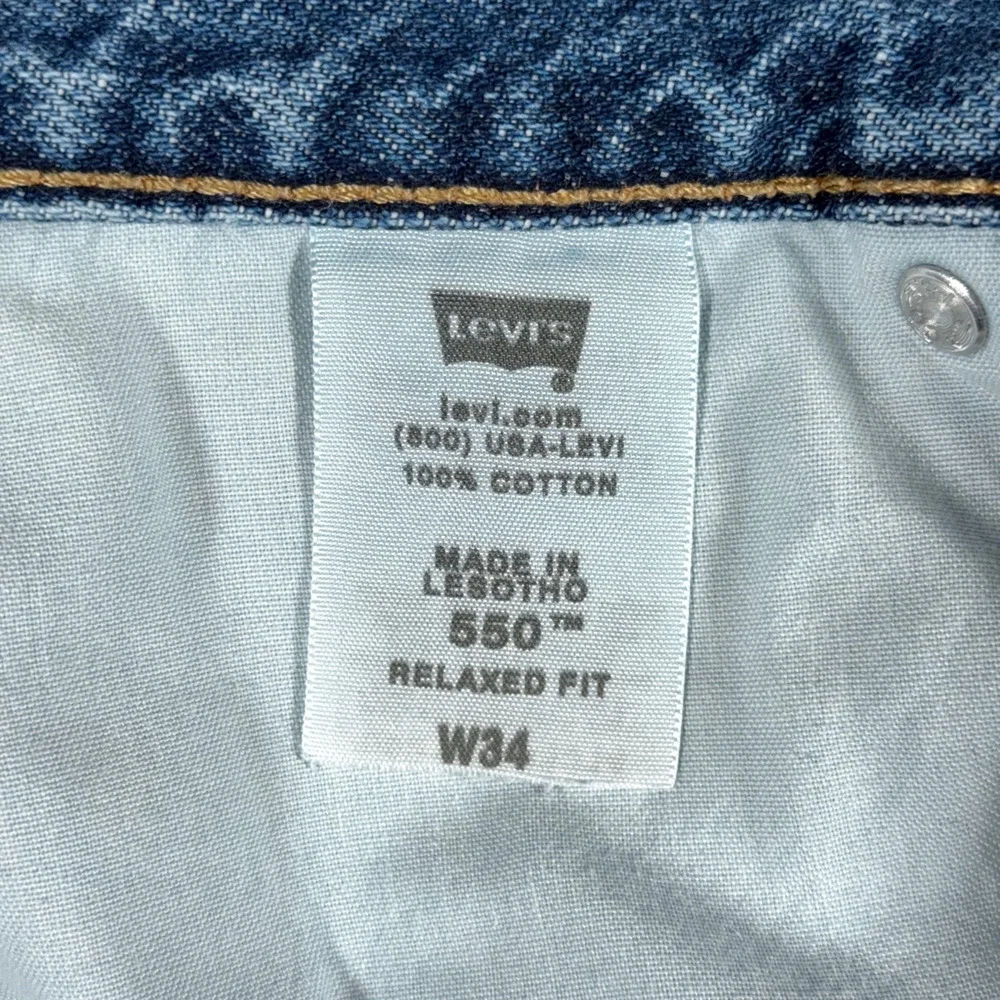 Vintage Levis 550 Shorts Mens 34 Blue Medium Wash Cotton Denim Jean Relaxed Y2K